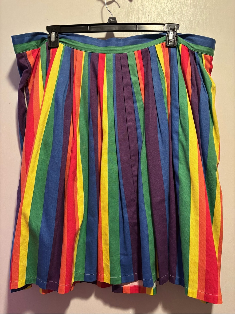 Bright Rainbow Pleated Skirt - Multicolor
